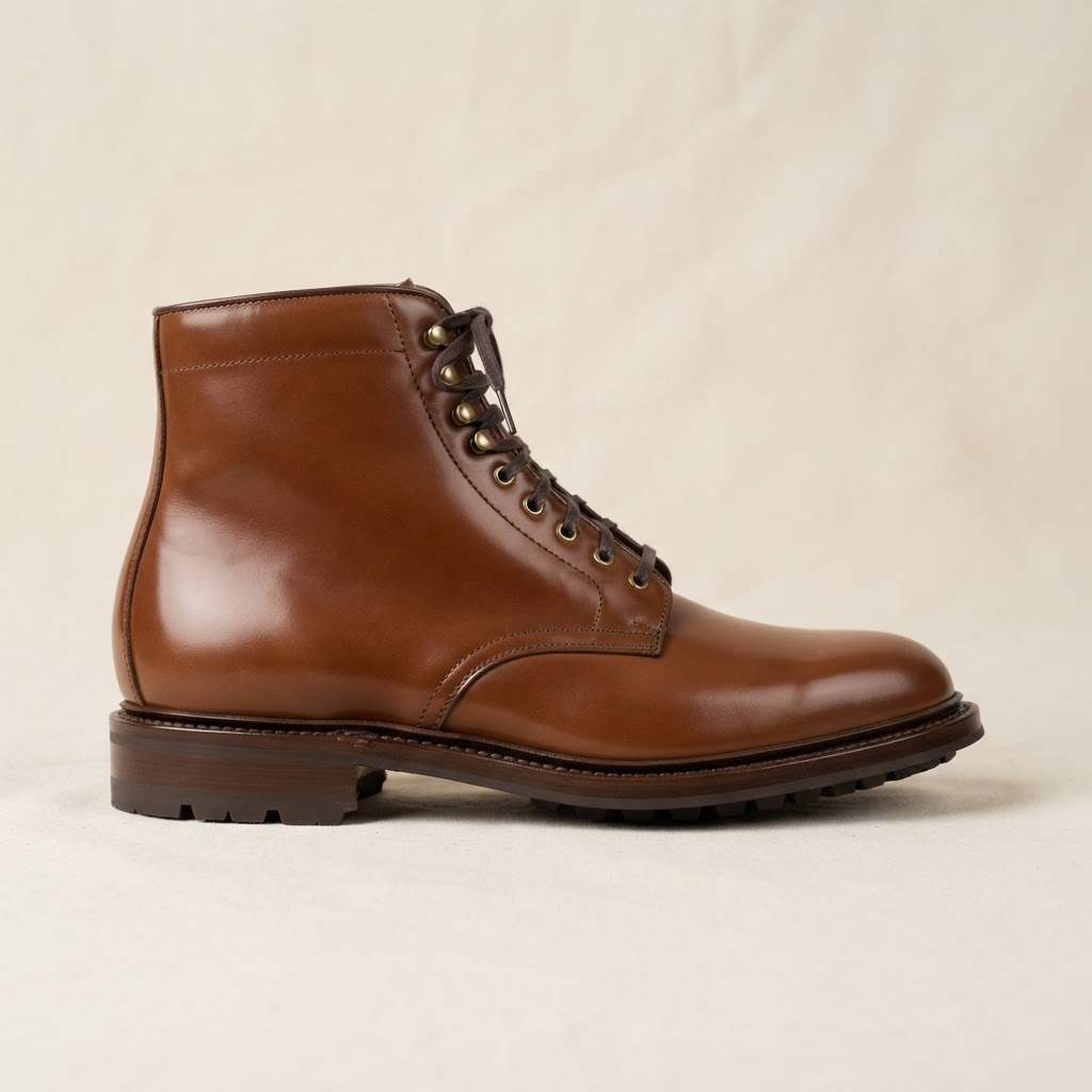 Bota de cuero reparada — después de la reparación